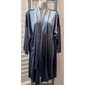 NWT Marla Wynne Small Sage Green Velour Lagenlook Open Front Cardigan